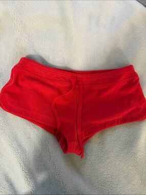 Cider Red Cotton Lounge Short Shorts with Drawstring Size XS